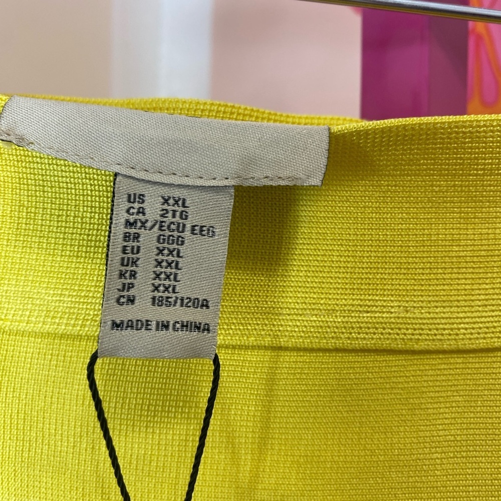 NWT Herve Leger Yellow Bandage Skirt - Picture 3 of 7